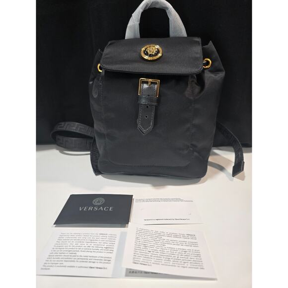 Versace Mini Nylon Medusa Drawstring Backpack Bag - NEW - Picture 9 of 11